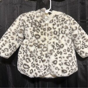 BOUTIQUE American Widgeon Leopard Print Kids Faux Fur Coat